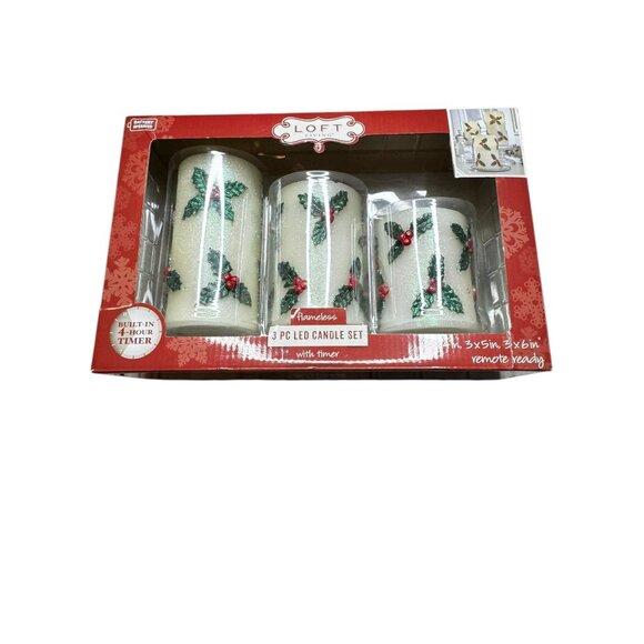 Loft Living 3 Piece LED Flameless Candle Set With Timer - Picture 2 of 13